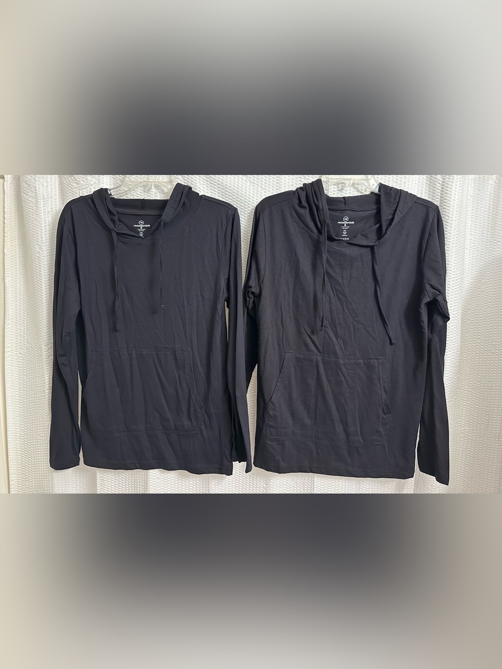 RealEssentials Men’s Black Lightweight Hooded Shirt Jacket Duo